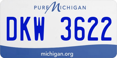 MI license plate DKW3622