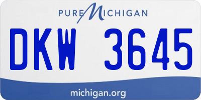 MI license plate DKW3645