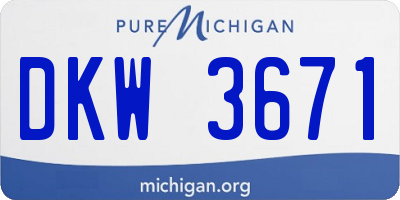 MI license plate DKW3671