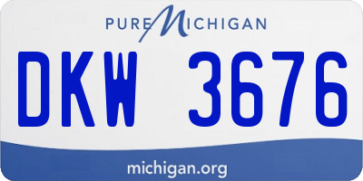 MI license plate DKW3676