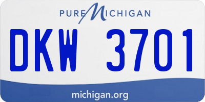 MI license plate DKW3701