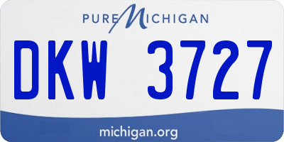 MI license plate DKW3727