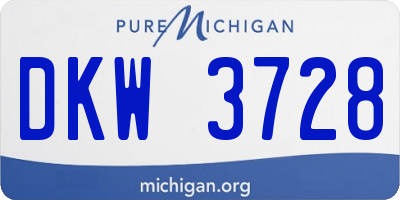 MI license plate DKW3728