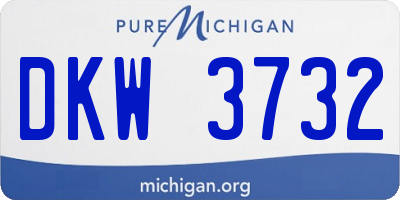 MI license plate DKW3732