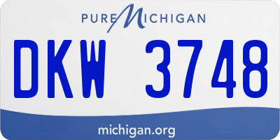 MI license plate DKW3748