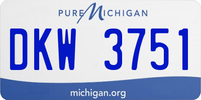 MI license plate DKW3751