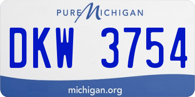 MI license plate DKW3754