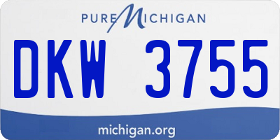 MI license plate DKW3755