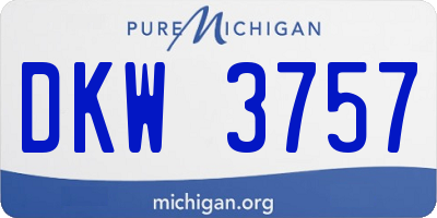 MI license plate DKW3757
