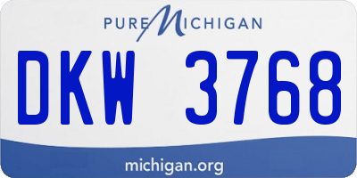MI license plate DKW3768