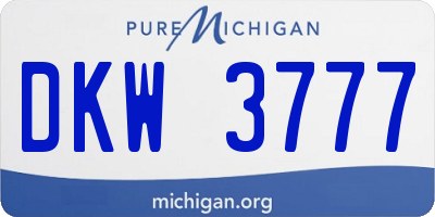 MI license plate DKW3777