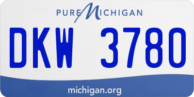 MI license plate DKW3780