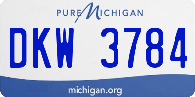 MI license plate DKW3784