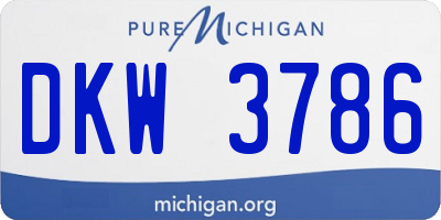 MI license plate DKW3786