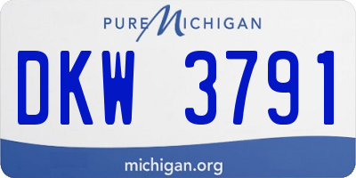 MI license plate DKW3791