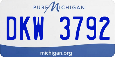 MI license plate DKW3792