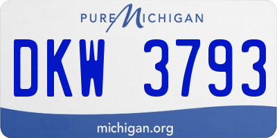 MI license plate DKW3793