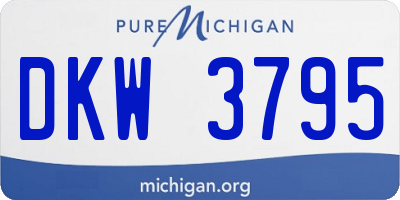 MI license plate DKW3795