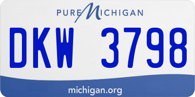 MI license plate DKW3798