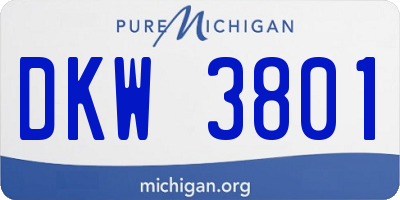 MI license plate DKW3801