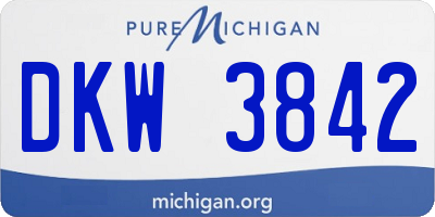 MI license plate DKW3842