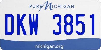 MI license plate DKW3851