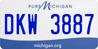 MI license plate DKW3887