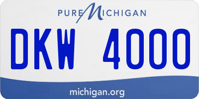 MI license plate DKW4000