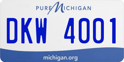 MI license plate DKW4001
