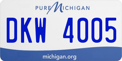 MI license plate DKW4005