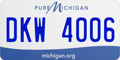 MI license plate DKW4006