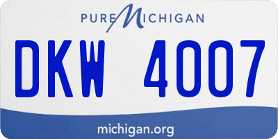 MI license plate DKW4007