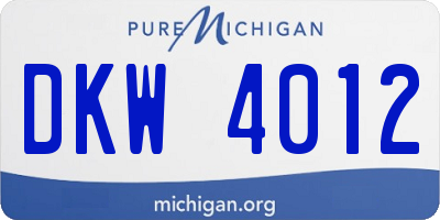 MI license plate DKW4012