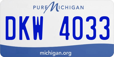 MI license plate DKW4033