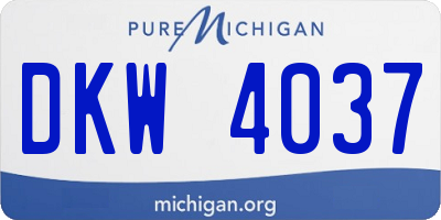 MI license plate DKW4037