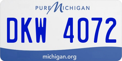 MI license plate DKW4072