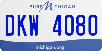 MI license plate DKW4080