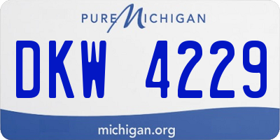MI license plate DKW4229