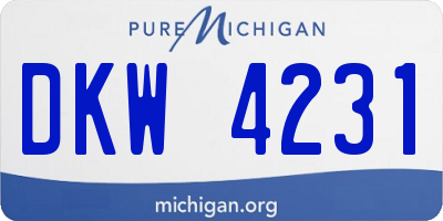 MI license plate DKW4231