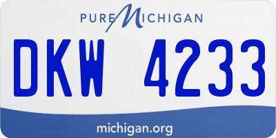 MI license plate DKW4233
