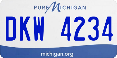 MI license plate DKW4234
