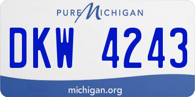 MI license plate DKW4243