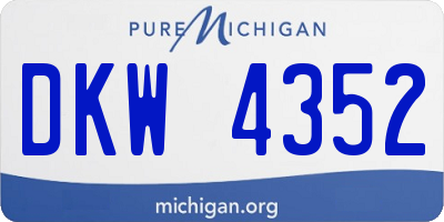 MI license plate DKW4352