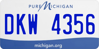 MI license plate DKW4356