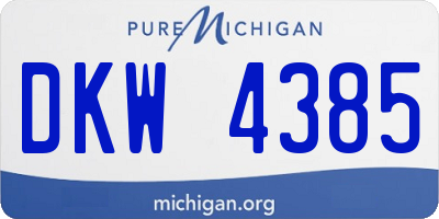 MI license plate DKW4385