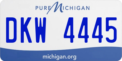MI license plate DKW4445