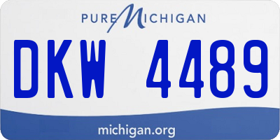 MI license plate DKW4489