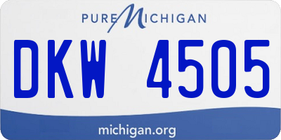 MI license plate DKW4505