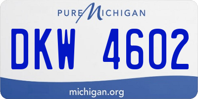 MI license plate DKW4602