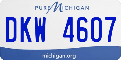 MI license plate DKW4607